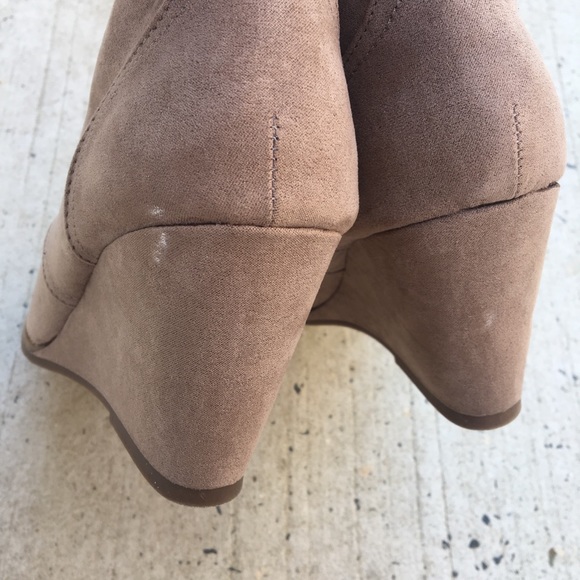 Tan Wedge Booties - Picture 5 of 6